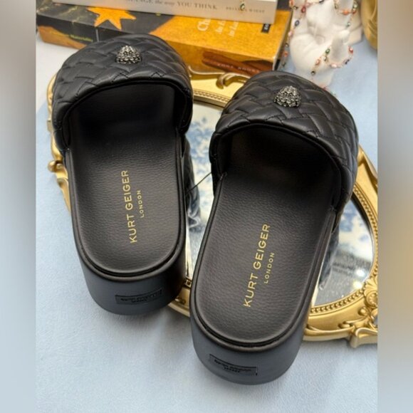 🆕 KURT GEIGER LONDON 🧿 NWOB Meena Eagle Platform Slides Sz EU 39 US 8.5 - Picture 13 of 16